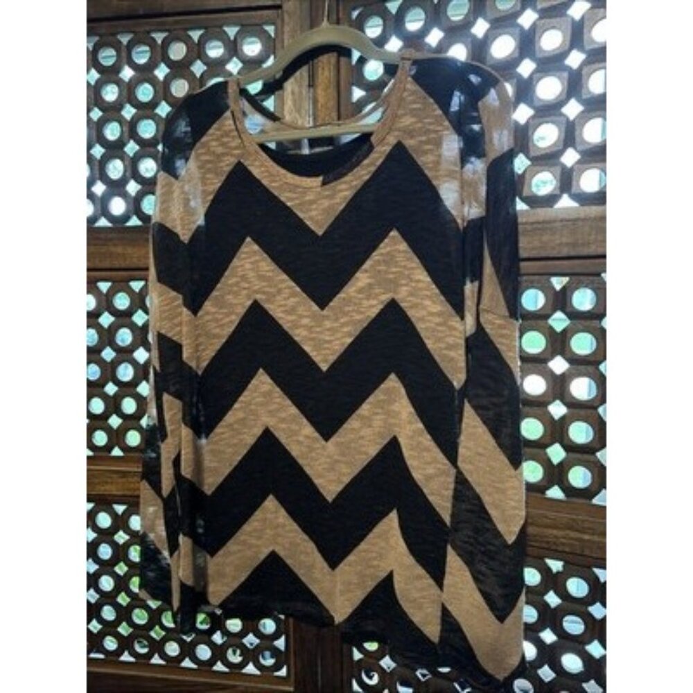 Chelsea & Theodore Womens Sweater Sz XL Black/Toasty Taupe w/Tank Lined NWT